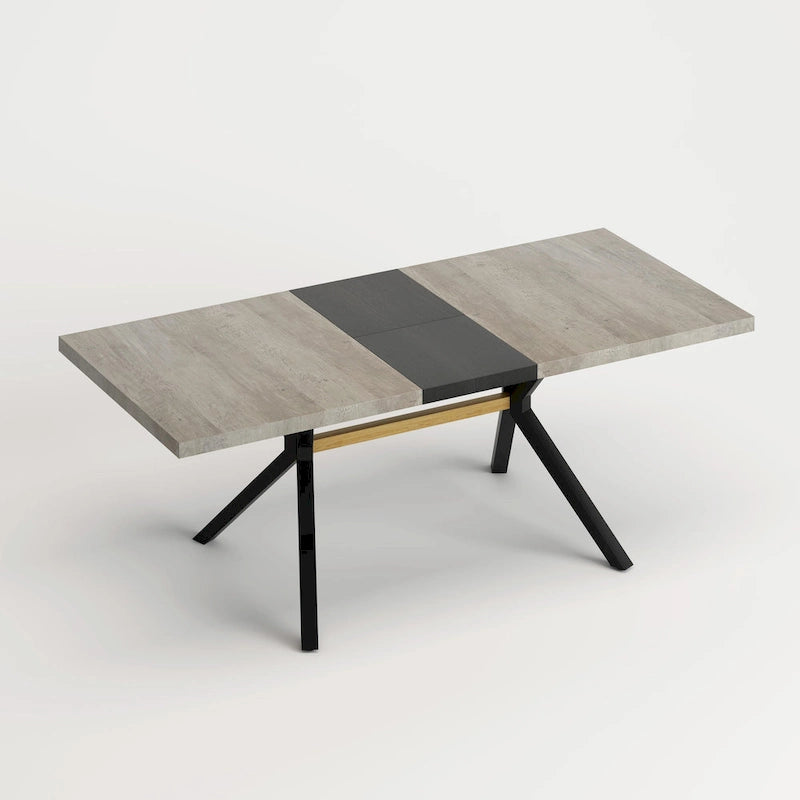 Retro Rectangular Dining Table with Carole Top and Black Embossed Center Plate