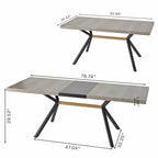 Retro Rectangular Dining Table with Carole Top and Black Embossed Center Plate