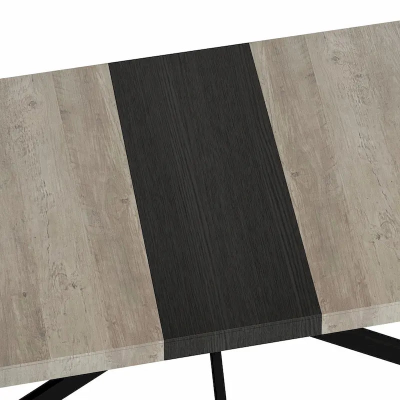 Retro Rectangular Dining Table with Carole Top and Black Embossed Center Plate