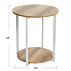 Household Essentials Side End Table with Storage Shelf