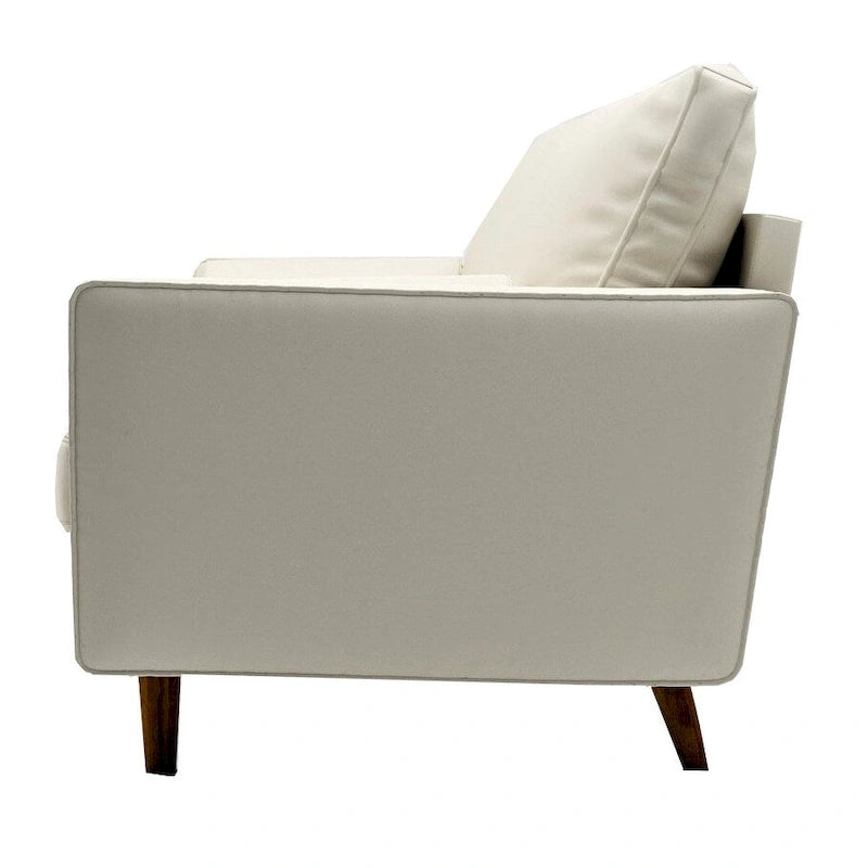 Faux Leather Mid-Century Modern Sofa