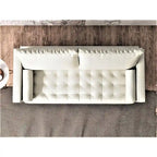 Faux Leather Mid-Century Modern Sofa