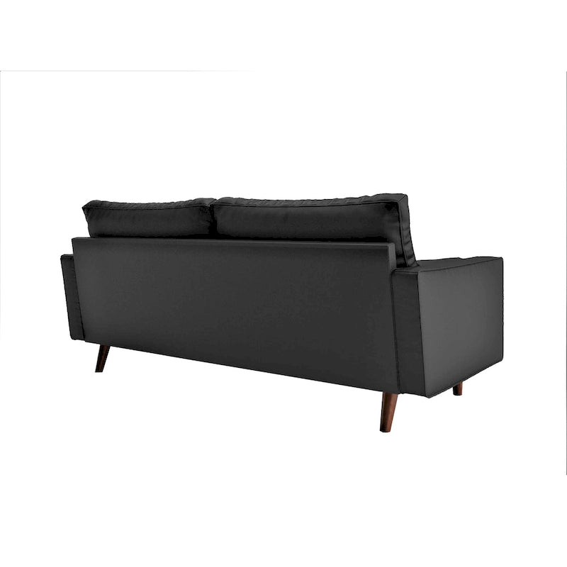 Faux Leather Mid-Century Modern Sofa