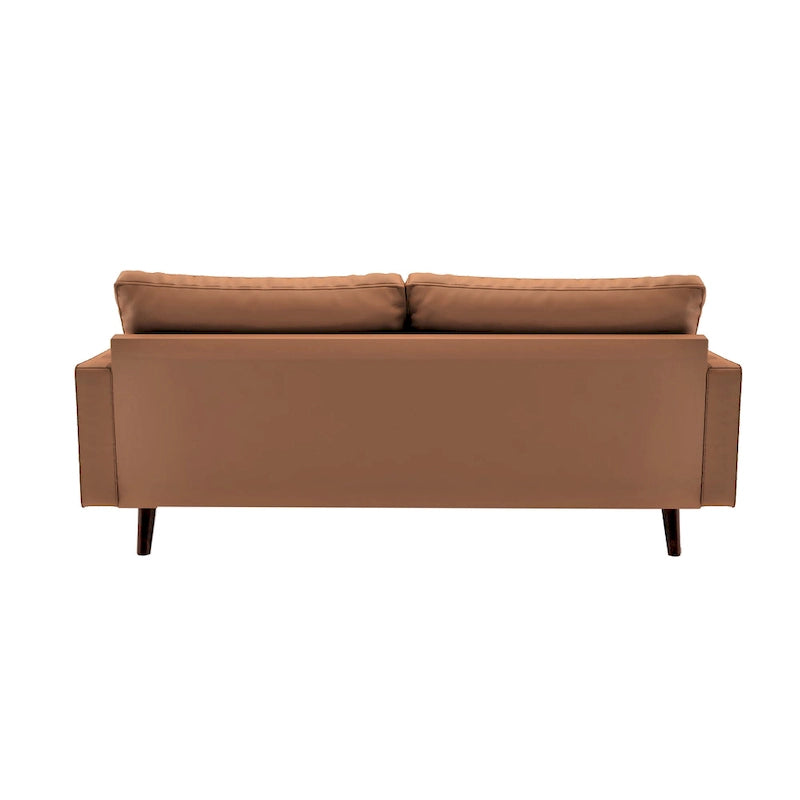 Faux Leather Mid-Century Modern Sofa
