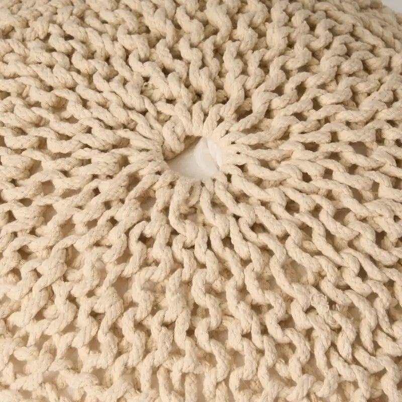 Barwick Indoor And Outdoor Knitted Round Pouf by Christopher Knight Home