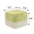 Adeco Square Fabric Ottoman Two-Color Stitching Footrest Stool