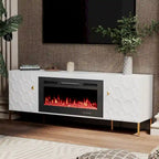 Clihome High Gloss Storage 70 TV Stand with 36 Electric Fireplace