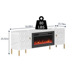 Clihome High Gloss Storage 70 TV Stand with 36 Electric Fireplace