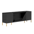 Clihome High Gloss Storage 70 TV Stand with 36 Electric Fireplace