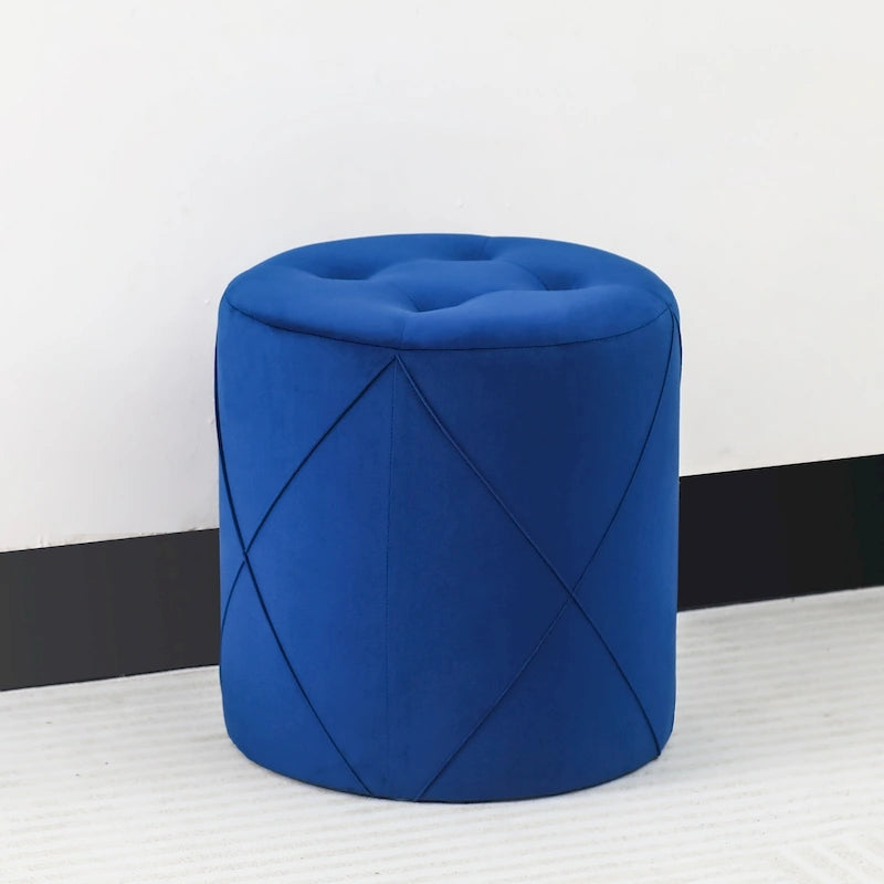 Velvet Round Tufted Ottoman Foot Rest