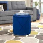 Velvet Round Tufted Ottoman Foot Rest
