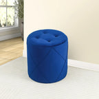 Velvet Round Tufted Ottoman Foot Rest