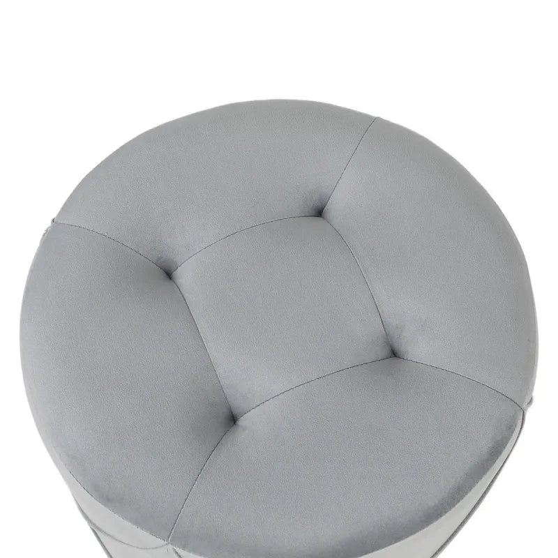 Velvet Round Tufted Ottoman Foot Rest