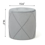 Velvet Round Tufted Ottoman Foot Rest