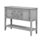 Retro Style Buffet Sideboard Wood Console Table with Bottom Shelf, Easy Assemble, for Living Room, Kitchen, Entryway