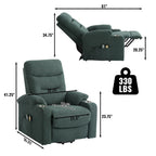 Clihome Soft Upholstered Electric Massage Recliner with Cup Holder