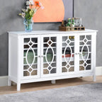Wood Accent Sideboard Buffet Serving Storage Cabinet