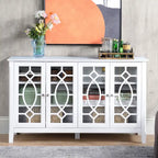 Wood Accent Sideboard Buffet Serving Storage Cabinet