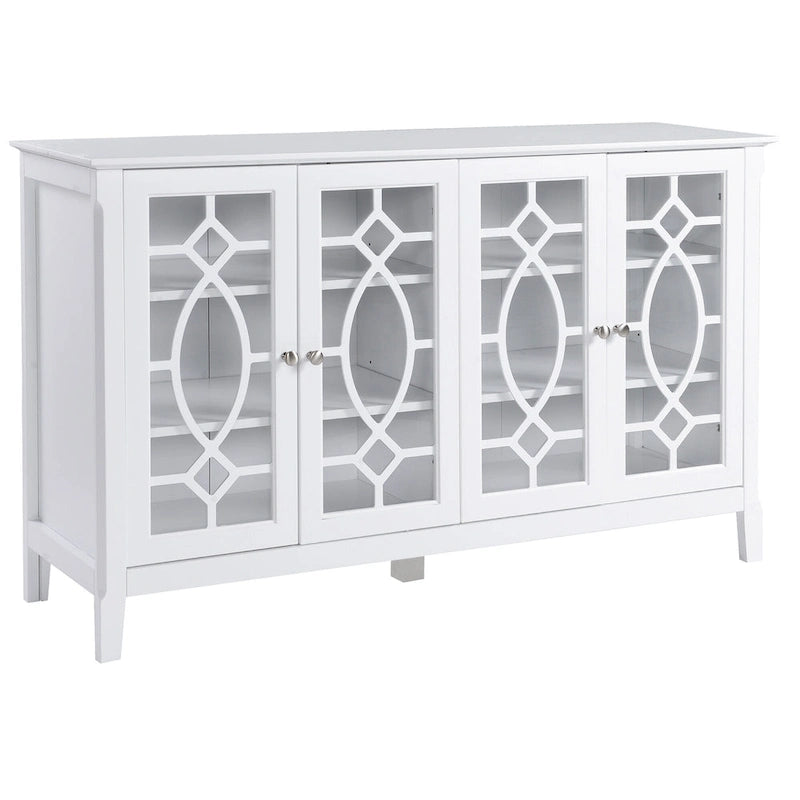 Wood Accent Sideboard Buffet Serving Storage Cabinet