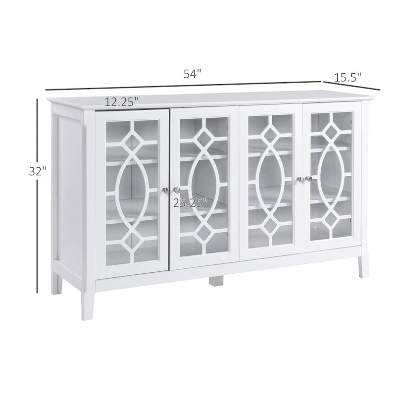 Wood Accent Sideboard Buffet Serving Storage Cabinet