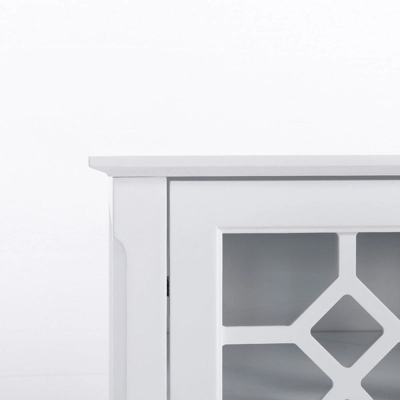 Wood Accent Sideboard Buffet Serving Storage Cabinet