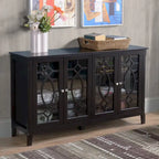 Wood Accent Sideboard Buffet Serving Storage Cabinet