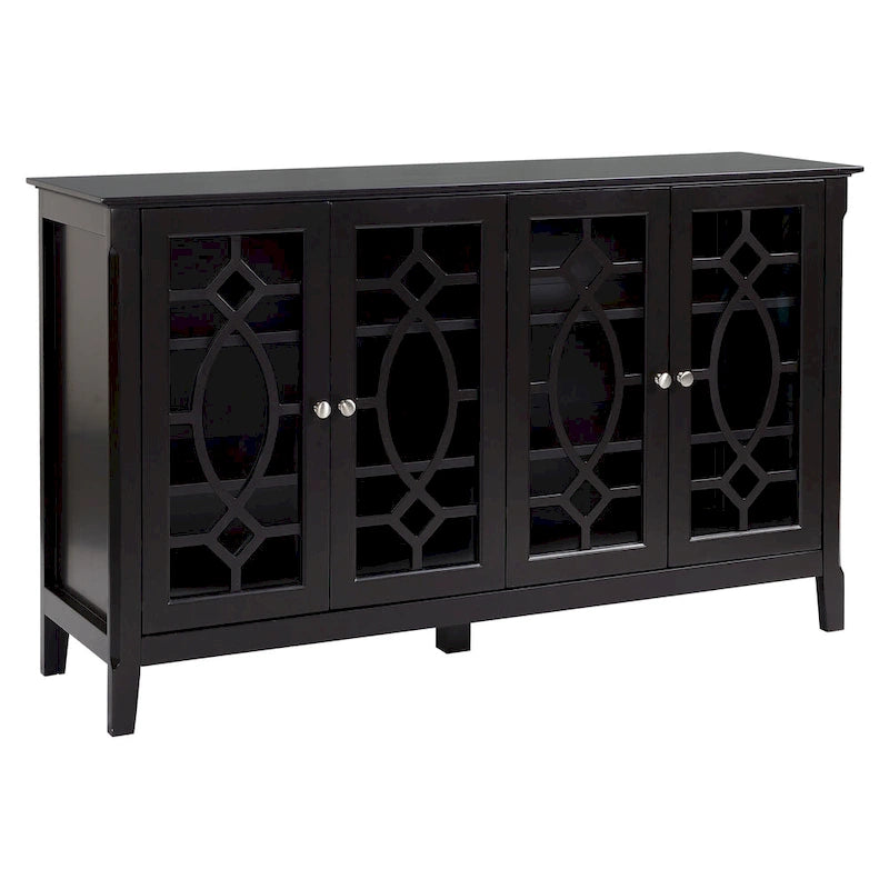 Wood Accent Sideboard Buffet Serving Storage Cabinet