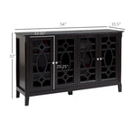 Wood Accent Sideboard Buffet Serving Storage Cabinet