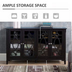 Wood Accent Sideboard Buffet Serving Storage Cabinet