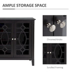 Wood Accent Sideboard Buffet Serving Storage Cabinet