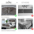 Furniture of America Maza Glam Silver Solid Wood Panel Bed