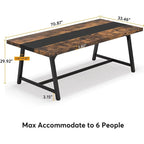 6FT Rectangle Conference Table, 70.87 Meeting Table for 6-8 People