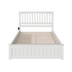 Mission Queen Platform Bed with Matching Foot Board with 2 Urban Bed Drawers in White