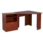 HOMCOM Computer Desk with Printer Cabinet, L-Shaped Corner Desk with Storage, Study PC Workstation for Home Office