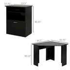HOMCOM Computer Desk with Printer Cabinet, L-Shaped Corner Desk with Storage, Study PC Workstation for Home Office