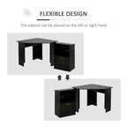 HOMCOM Computer Desk with Printer Cabinet, L-Shaped Corner Desk with Storage, Study PC Workstation for Home Office