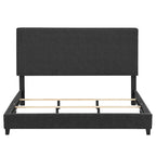 Bridgevine Home Tall Dark Grey Upholstered Panel Platform Bed