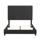 Bridgevine Home Tall Dark Grey Upholstered Panel Platform Bed