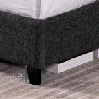 Bridgevine Home Tall Dark Grey Upholstered Panel Platform Bed