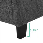 Bridgevine Home Tall Dark Grey Upholstered Panel Platform Bed