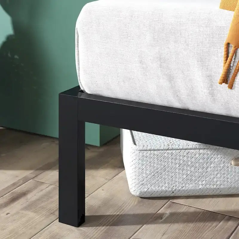 Priage by ZINUS Black Metal Platform Bed Frame with Headboard