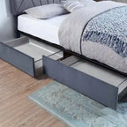 Rhiv Art Deco Upholstered 4-drawer Storage Bed by Furniture of America