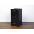 Space Solutions 18in. Deep 3 Drawer Metal Organizer File Cabinet with Pencil Drawer, Black