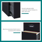 Space Solutions 18in. Deep 3 Drawer Metal Organizer File Cabinet with Pencil Drawer, Black