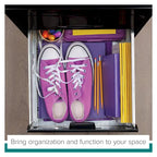Space Solutions 18in. Deep 3 Drawer Metal Organizer File Cabinet with Pencil Drawer, Black