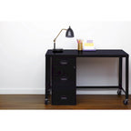 Space Solutions 18in. Deep 3 Drawer Metal Organizer File Cabinet with Pencil Drawer, Black