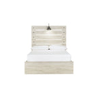 Cambeck Whitewash Panel Bed With 2 Under Bed Storage Drawers