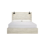 Cambeck Whitewash Panel Bed With 2 Under Bed Storage Drawers