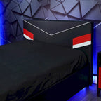 X Rocker Orion eSports Gaming Bed Frame with TV Mount, Black/Red, Twin