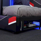 X Rocker Orion eSports Gaming Bed Frame with TV Mount, Black/Red, Twin